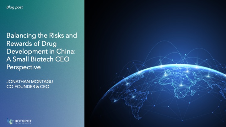 hotspotthera's tweet photo. In his latest blog post, Jonathan Montagu, CEO of HotSpot, explores the risks and rewards of drug development in China from the perspective of a US-based biopharma — and why the question may no longer be whether to engage, but how. Read more: https://t.co/un3kxOFaSQ https://t.co/eudPcgbZDt