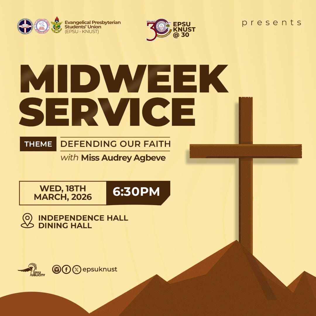 epsuknust's tweet photo. In times like these, it is very important for us as believers to be rooted in Christ. Join us as we dive deep into what it means to truly defend our faith⚓️🪔.
It’s more than a service; it’s a recharge for your soul🔥😇.

#LoveSanctuary⛪️❤️
#LorLorSorrrrrrr🫂❤️
#EPSU-KNUST@30🎊🎈 https://t.co/Fq9yENXOkR