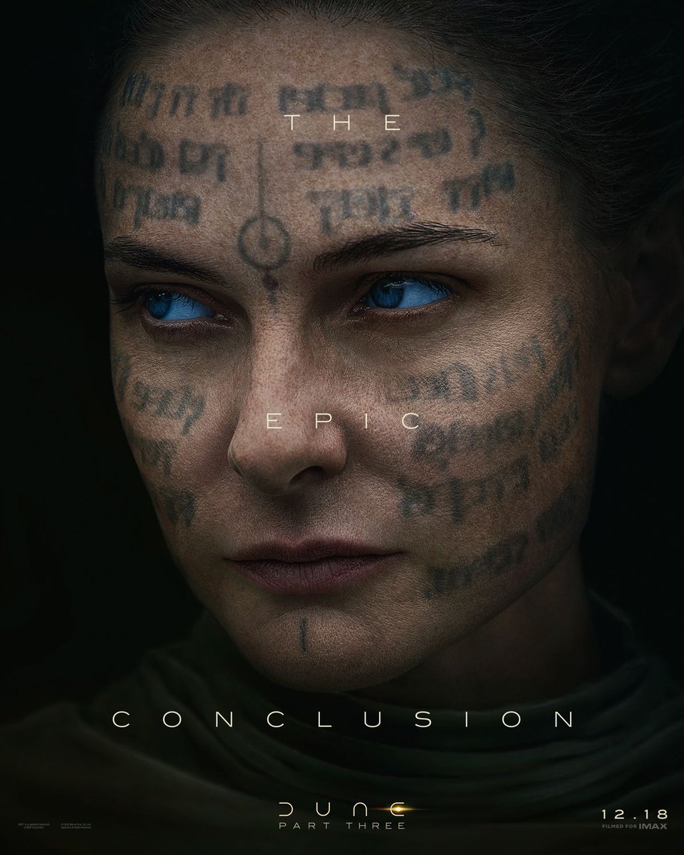 IGNme's tweet image. 1/3
صدرت ملصقات الشخصيات الجديدة لفيلم Dune: Part Three قبل الكشف عن العرض الترويجي الأول اليوم! 🔥🎬

والتي تلقي نظرة على طاقم العمل المرصّع بالنجوم، من عودة تيموثي شالاميه وزندايا إلى انضمام روبرت باتينسون وأنيا تايلور-جوي.

#Dune #DunePartThree