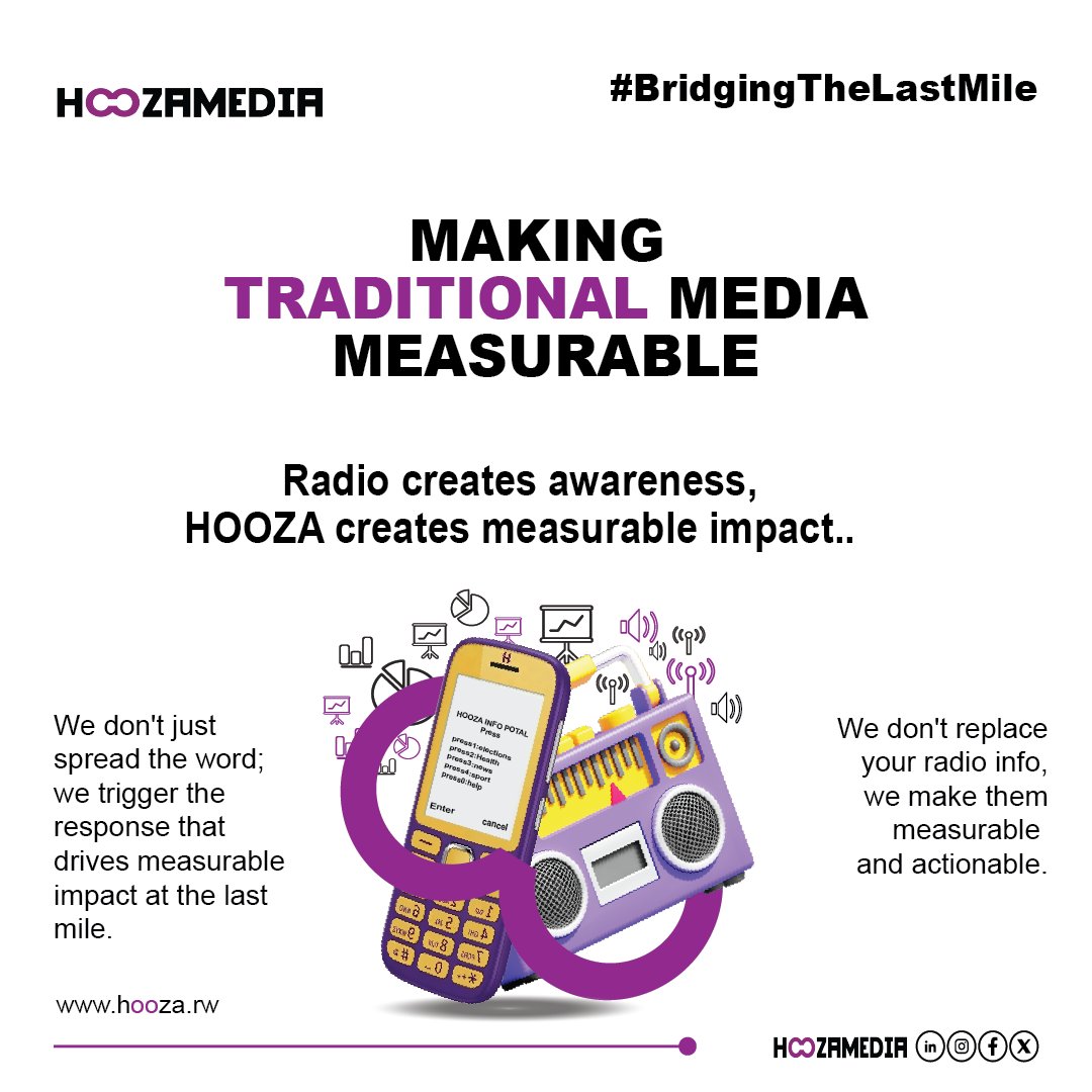 HoozaMedia's tweet photo. We don’t believe in replacing systems that already work.
Radio has reach. Trust. Presence.
What’s missing is interaction, the ability to listen back, to capture voices, to understand communities in real time.
That’s where #HoozaMedia fits in.
We strengthen what already exists by adding a voice layer low-tech that makes communication two-way, measurable, more inclusive with real time audience traction and analytics.
Because bridging the last mile isn’t about choosing one channel over another.
It’s about making them work together.
@HabarizaUN @dwnews @forbesafrica @Accenture
#BridgeTheLastMile #UniversalAccess #DigitalInclusion #VoiceTechnology #ConnectivityForRefugees #ConnectivityForAll