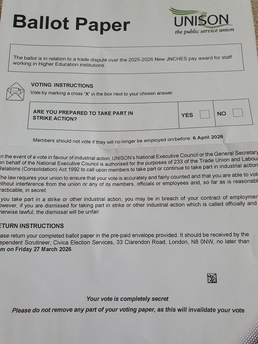 University of Nottingham UNISON tweet media