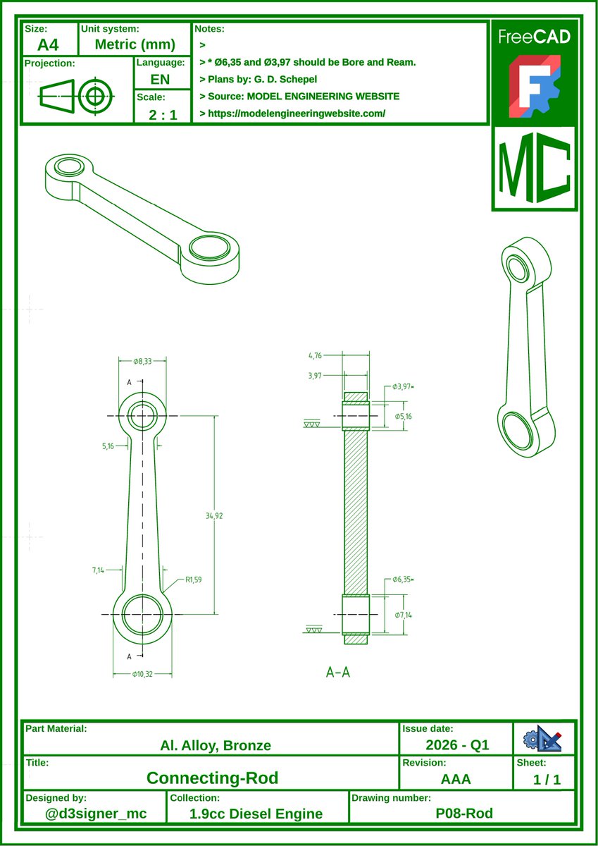 d3signer_mc's tweet image. Connecting-Rod [1.9cc Diesel Engine]

Modeled and detailed in FreeCAD.

#FreeCAD #TechnicalDrawing #3DModeling #Drawing #Practice #MadeWithFreeCAD #FromFreeCADtotheRealWorld #3DModel #3DPrint #OpenSource #3D #CAD #Fusion360 #Solidworks #Blender