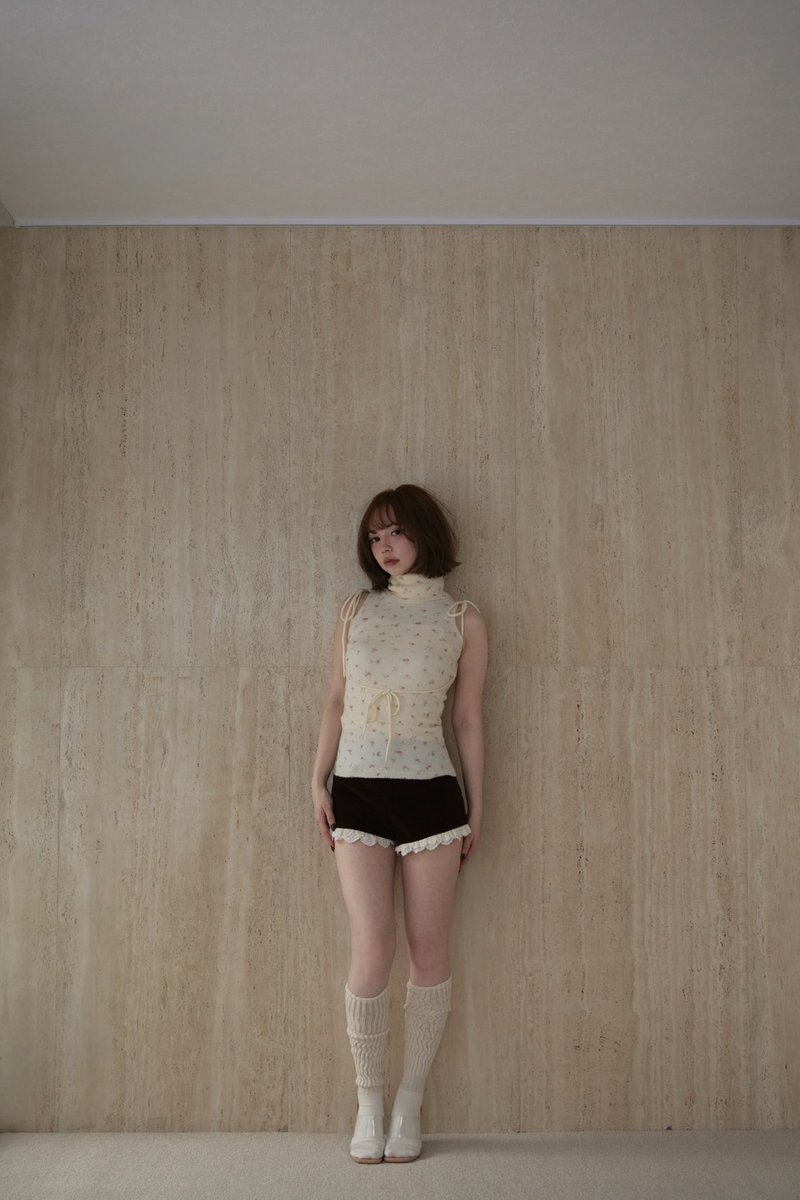 パンツ andmary Velour mini pants brown ANDMARY】Velour mini pants
