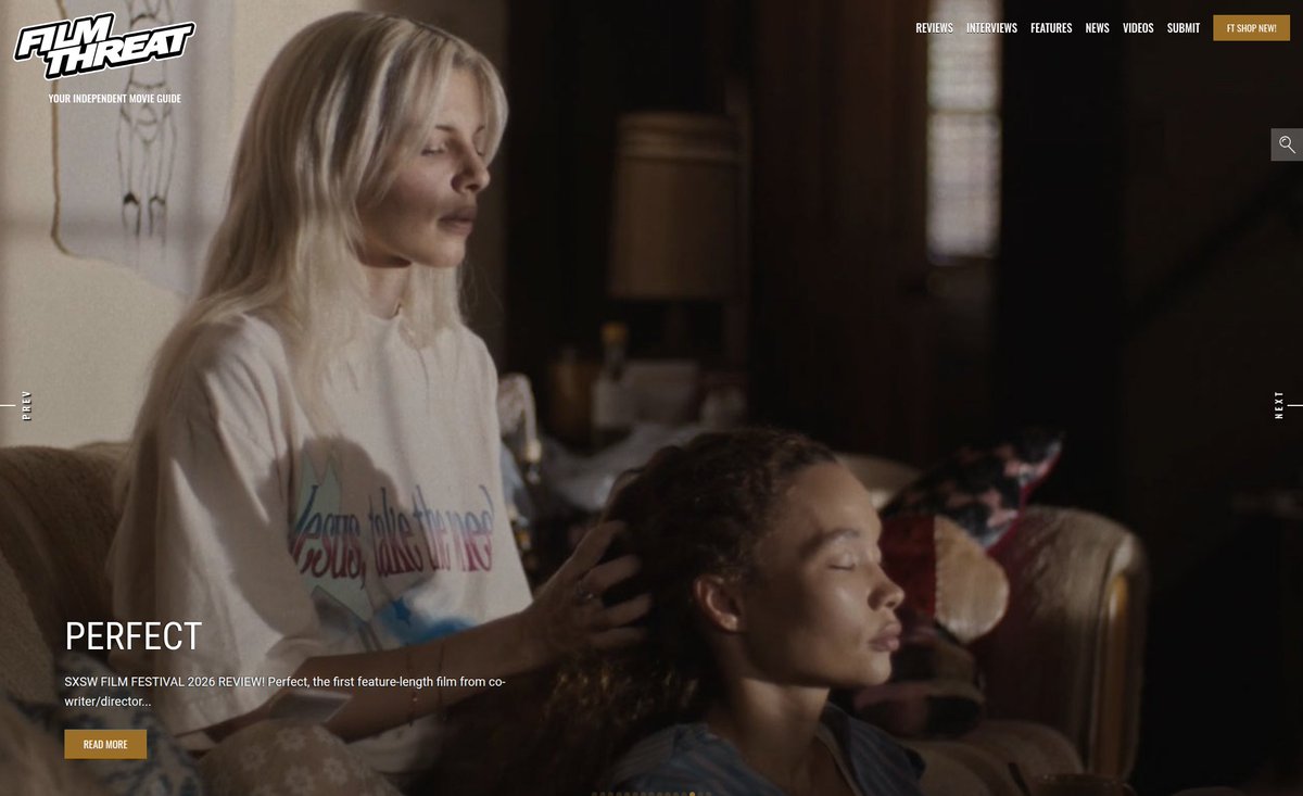 FilmThreat's tweet image. “Then a romance buds between this wealthy older woman and this transient young lady.” Benjamin Franz reviews the @sxsw movie Perfect.
filmthreat.com/reviews/perfec… #SXSW #FilmThreatSXSW #SXSW2026