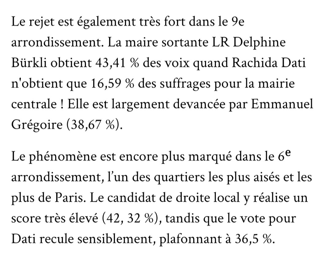 Je ne dis pas que tout le monde déteste Rachida Dati. Je fais juste remarquer que même les électeurs de droite ne veulent pas qu'elle soit Maire de Paris.
C'est tout.
Mais c'est déjà pas mal.