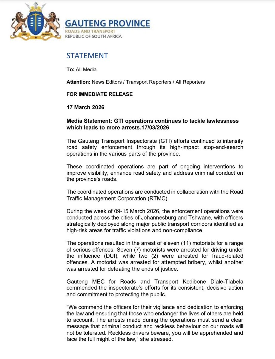 GP Roads and Transport tweet media