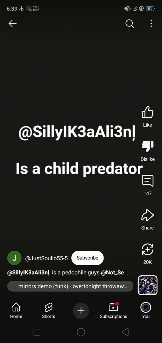 SansError61375's tweet photo. @YouTube Hey YouTube could you restrict this guy channel  it's supposedly accusing people of something they never do even me I'm being a child predator without any evidence or proof restrict the channel https://t.co/eC6Nnu1x3i