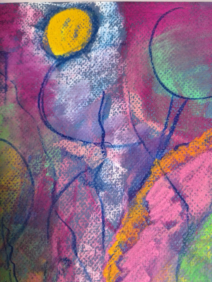 BUlanosky's tweet image. Field of Two Suns — detail
 Color vibrates and light emerges from the pigment.
#ContemporaryArt #Painting #AbstractLandscape #Color #Expressionism