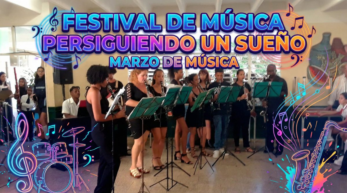 ¡Marzo suena a sueños cumplidos! El Festival de Música "Persiguiendo un Sueño" #nuestraescuelaformaalhombrenuevo #elartedeenseñarelarte <a href="/GobCamaguey/">Gobierno de Camagüey</a> <a href="/CNEArtCuba/">Centro Nacional de Escuelas de Arte_CNEArt Cuba</a> <a href="/upec_camaguey/">upec_camaguey</a> <a href="/RadioSantaCruz_/">RadioSantaCruz 🇨🇺</a> <a href="/emisoranuevitas/">Radio Nuevitas</a> <a href="/radioflorida/">Radio Florida de Cuba.</a>