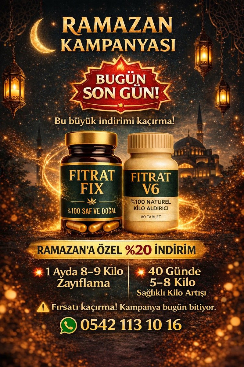f_fix06's tweet photo. 🔥 RAMAZAN KAMPANYASINDA SON GÜN!

Ramazan’a özel büyük indirim bitiyor!
Doğal içerikli FITRAT ürünleri ile hedefinize ulaşın.

💊 FITRAT FIX
1 ayda 8–9 kilo zayıflamaya yardımcı

💊 FITRAT V6
40 günde 5–8 kilo sağlıklı kilo artışı

🌿 %100 doğal içerik https://t.co/1oQdhnTi9i
