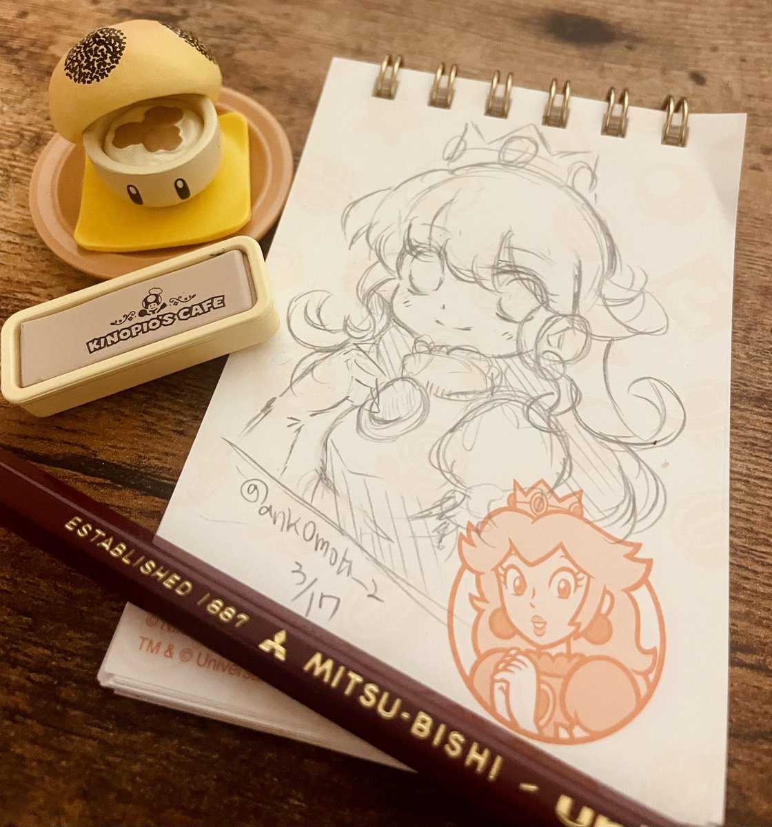 頂いたピーチ姫のメモ帳で試し書き☺️