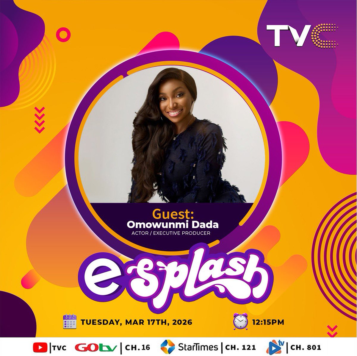 dadaomowunmi's tweet photo. Talking about my new movie EVI today at 12:15pm on #TVC #esplash. Wearing dual hat of ExecutiveProducer and Actor on this one! Join me and @wunmidimples for hot gistttt #EVI #Evithemovie https://t.co/GGJDysp3ws