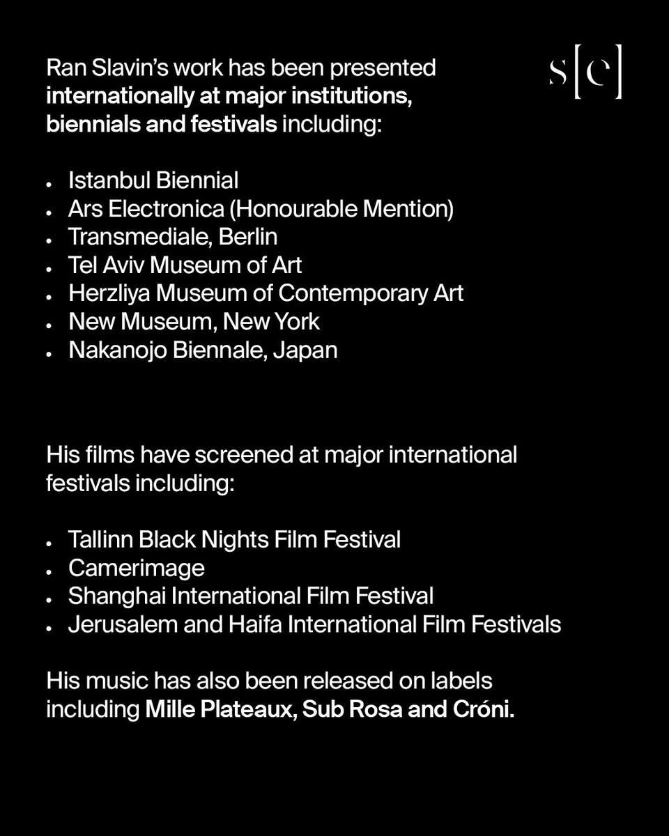 seditionart's tweet photo. Get to know Ran Slavin.

Artist, filmmaker and composer working across installation, moving image and sound. His work constructs immersive environments where image, architecture and audio function as a single system.

For Sedition, he presents Cargo. https://t.co/Vxdb1y4k2R