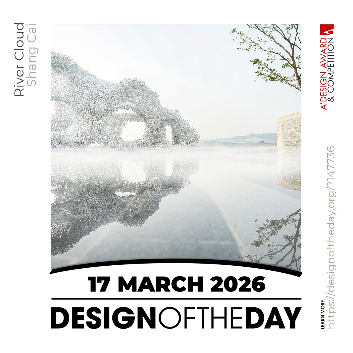 adesignaward's tweet image. River Cloud Outdoor #Landscape is a large-scale #spatial installation inspired by the fluid and ever-changing form of clouds. To enhance the experience after sunset, the #installation integrates approximately 15,000 CNC-controlled light sources that regulate color and brightness,