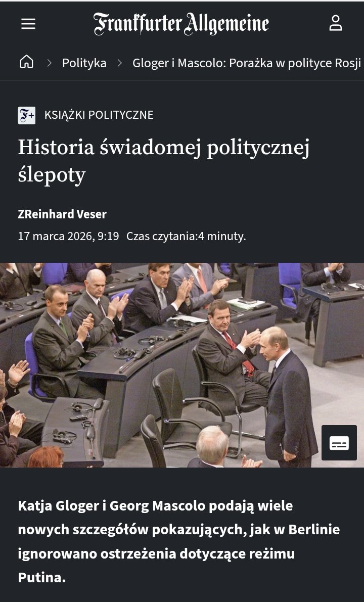 Berlin ignorował ostrzeżenia dotyczące putinowskiej Rosji. No niemożliwe! 
A przypomnijmy, że ostrzegał przede wszystkim tak znienawidzony za Odrą śp Lech Kaczyński. 
faz.net/aktuell/politi…