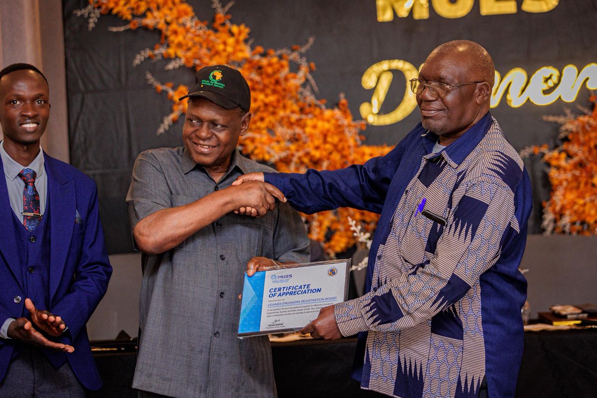 UIRI_UG's tweet photo. Prof. Charles Kwesiga, ED of the @UIRI, was the Guest of Honor at the Annual Dinner hosted by the Mbarara University Engineering Society (MUES) in partnership with the Mbarara Sports Hub. Held on Saturday, March 14th, 2026, at the Las Vegas Hotel. 
@MbararaUST @GCICUganda https://t.co/UNfhSqM93p