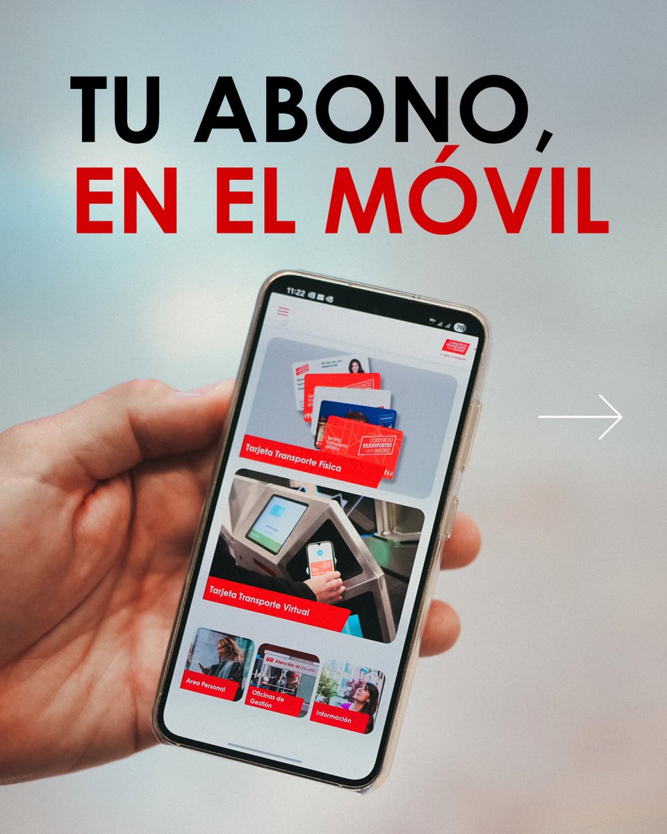 CRT_Madrid's tweet image. ¡Digitaliza YA tu Tarjeta Transporte y llévala siempre en el móvil!

Te contamos cómo conseguirlo en solo 4 pasos. 😉👍

#CRTM #Transportes #Digitalización #ComunidadDeMadrid