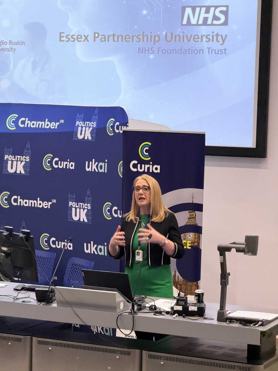 ChamberVoice's tweet photo. Up next at @AngliaRuskin Chelmsford for @EPUTNHS Digital Conference, supported by Curia:
 🎤 Prof Jacqueline Kelly on ARU’s work bridging health, care & digital 💡 Prof Isaac Sorinola & Dr Sian Shaw showcase innovation in action

#EPUT #DigitalConference #AI #DigitalTransformation #Health