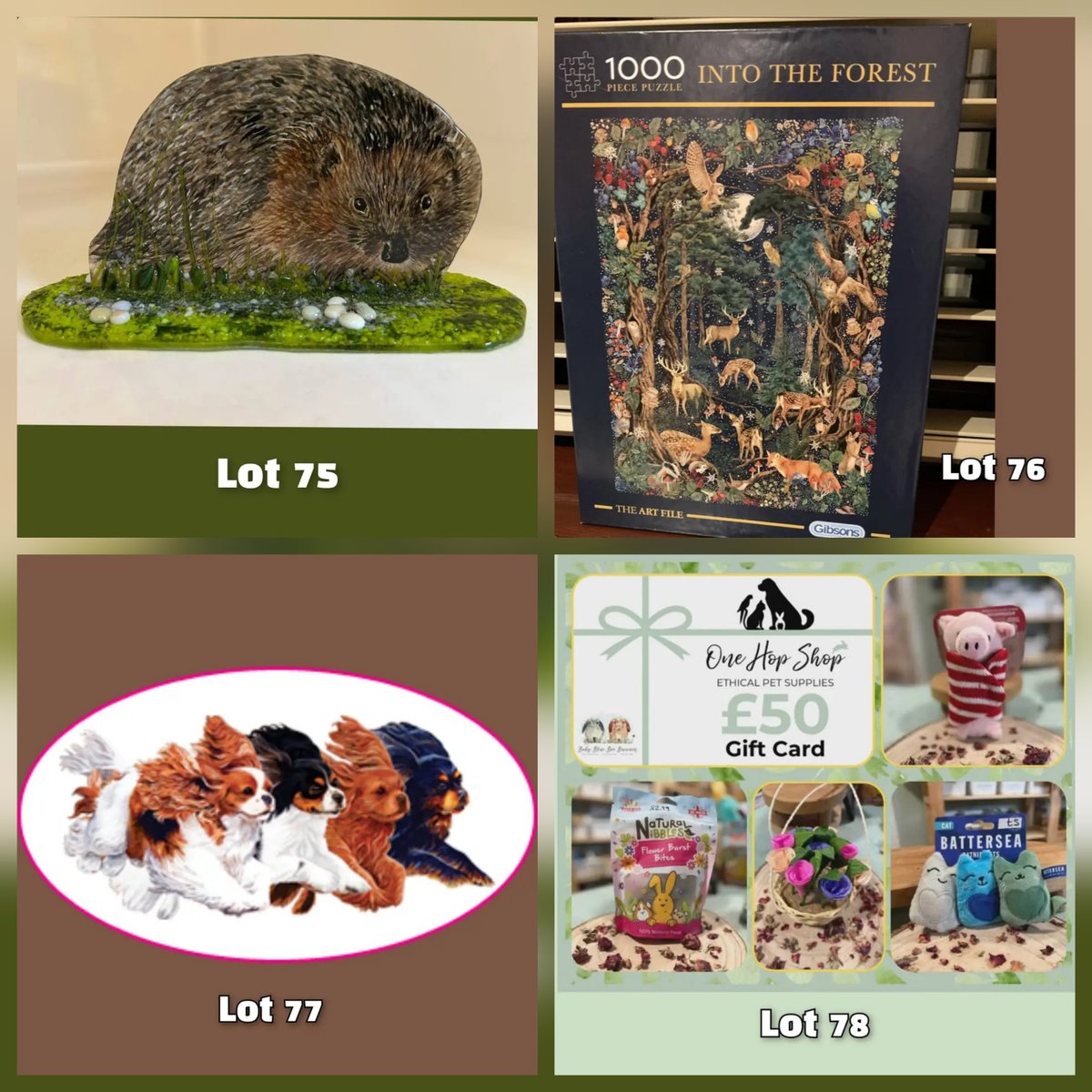 Nesquik1962's tweet image. Have you looked at the #Auction on Facebook for #rescues &amp;amp; #sanctuary for #Pets &amp;amp; #Wildlife 
#HelpAnimalsUK 
Here are some of the great lots on offer. Prices are varied depending but there's something for everyone's wallet. #Hats, #Bags, #Paintings, #Jewellery,  #Books, #Tours