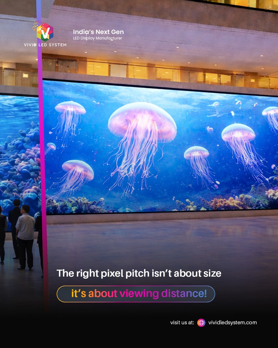 vividledsystem's tweet photo. Distance changes everything.

The right pixel pitch ensures LED video walls deliver sharp visuals whether viewers are standing a few feet away or across a hall.

Visit to know more: https://t.co/ujk1ZcLzXt

#pixelpitch #displaytechnology #ledvideowalls #vividledsystem https://t.co/TooUS4DfpX