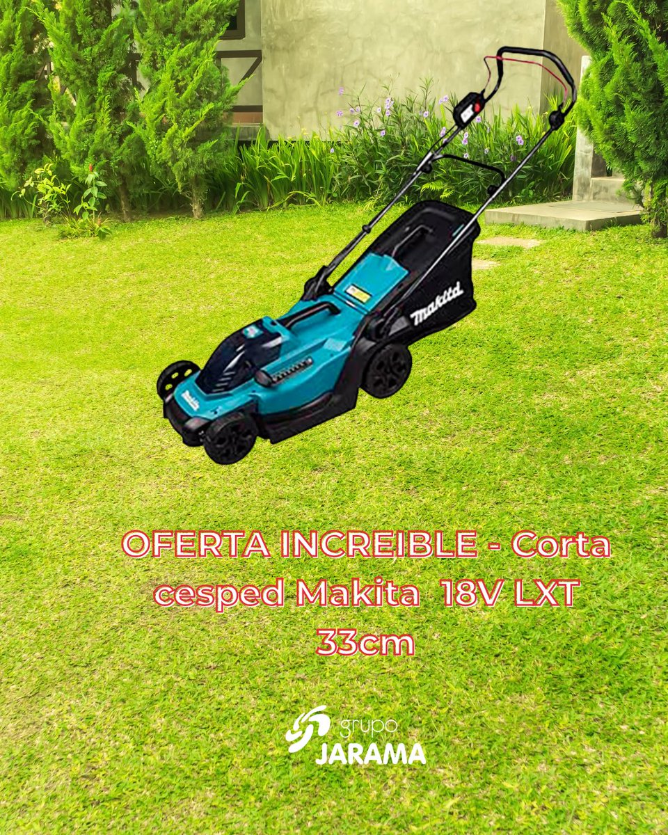 🔥 OFERTA INCREÍBLE: cortacésped MAKITA 18V LXT 33 cm 💥 Ahora por 192,39 €.

Si buscas un cortacésped compacto, manejable y pensado para jardín privado, ojo a esta oportunidad.

👉 Aprovecha la oferta:
tienda.grupo-jarama.com/productos/cort…

#Cortacésped #Jardinería #Oferta #GrupoJarama