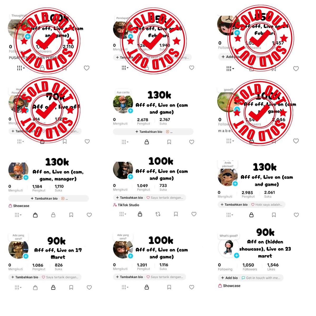 Mabel. Jual akun tiktok tweet media