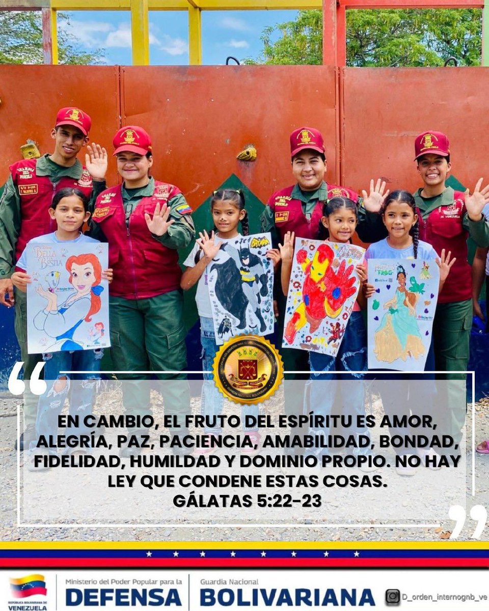 DirOrdenI's tweet photo. ¡Buenos días, Venezuela! ☀️🇻🇪

Así amanece una nueva jornada de disciplina, compromiso y servicio a la patria por parte de nuestros hombres y mujeres de la Guardia Nacional Bolivariana.

En cada formación, se reafirma nuestra dedicación para mantener el orden interno y garantizar https://t.co/bggD4ZfPje