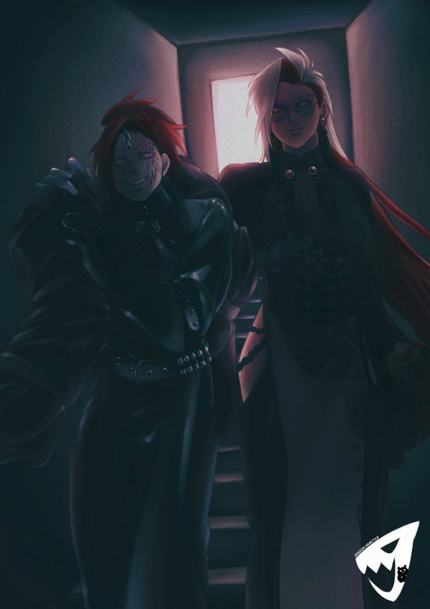 dorahamu1496's tweet image. 「地下室」
左:綉蓮(しゅうれん) 右:玄雪(くろゆき)
 #OC #illustrations