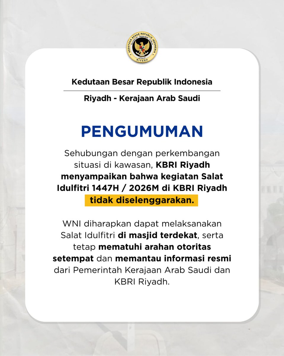 KBRI Riyadh, Indonesian Embassy in Riyadh tweet media