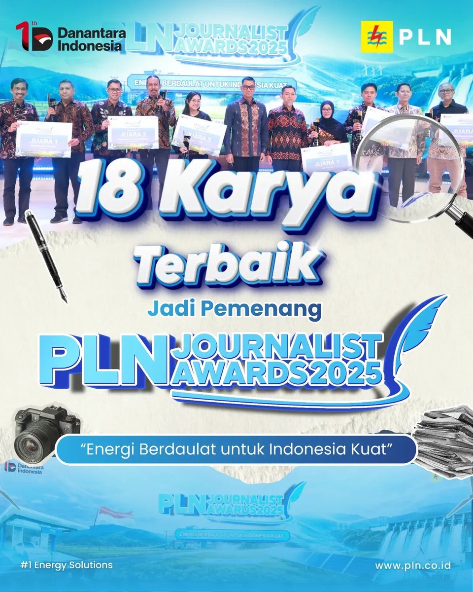 LilyUpdate1's tweet photo. Terima kasih atas antusiasme luar biasa dalam PLN Journalist Awards 2025 yang mengusung tema “Energi Berdaulat untuk Indonesia Kuat”.
Sampai jumpa di PLN Journalist Awards 2026.

#PLNUntukSemua #PLNUntukIndonesia #PLNJournalistAwards https://t.co/1Kw6ttkKWb