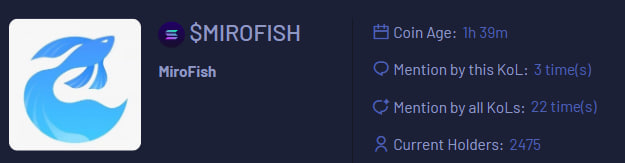 AmyAdamsDeFi's tweet photo. ⚡️ $MIROFISH | MiroFish
MC: $787.08K
Holders: 2475
Age: 1h 38m
CA: xYsjxCWGMownXAsGtWxRMknUE6ZET22uXuzNM9ipump
💡 Tap in for your daily dose of alpha 👉 https://t.co/JbXbIkS6Pi 🚀
#MIROFISH #SOL #BTC #memecoin #AlphaGains #CryptoGains #CryptoSignals #Web3 #pumps https://t.co/8JIZv7G4ez