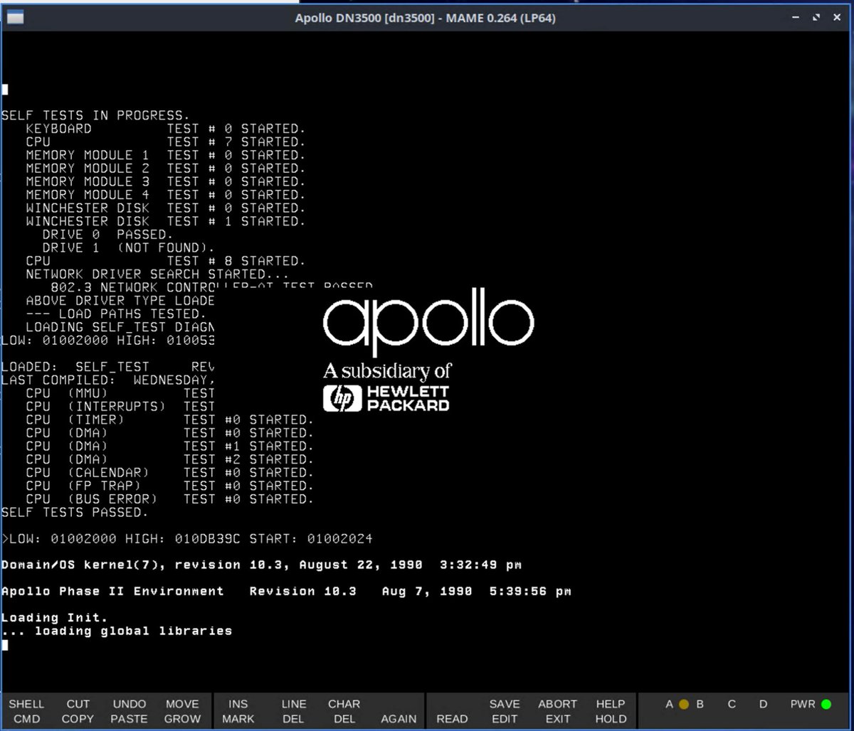ksakabe's tweet image. mameのメニューのMachine Configurationでnormalモードにしておくと、OSが自動的に起動しますね。
昔、この画面を何度も見たはずなのに思い出せなかった。 #domainos