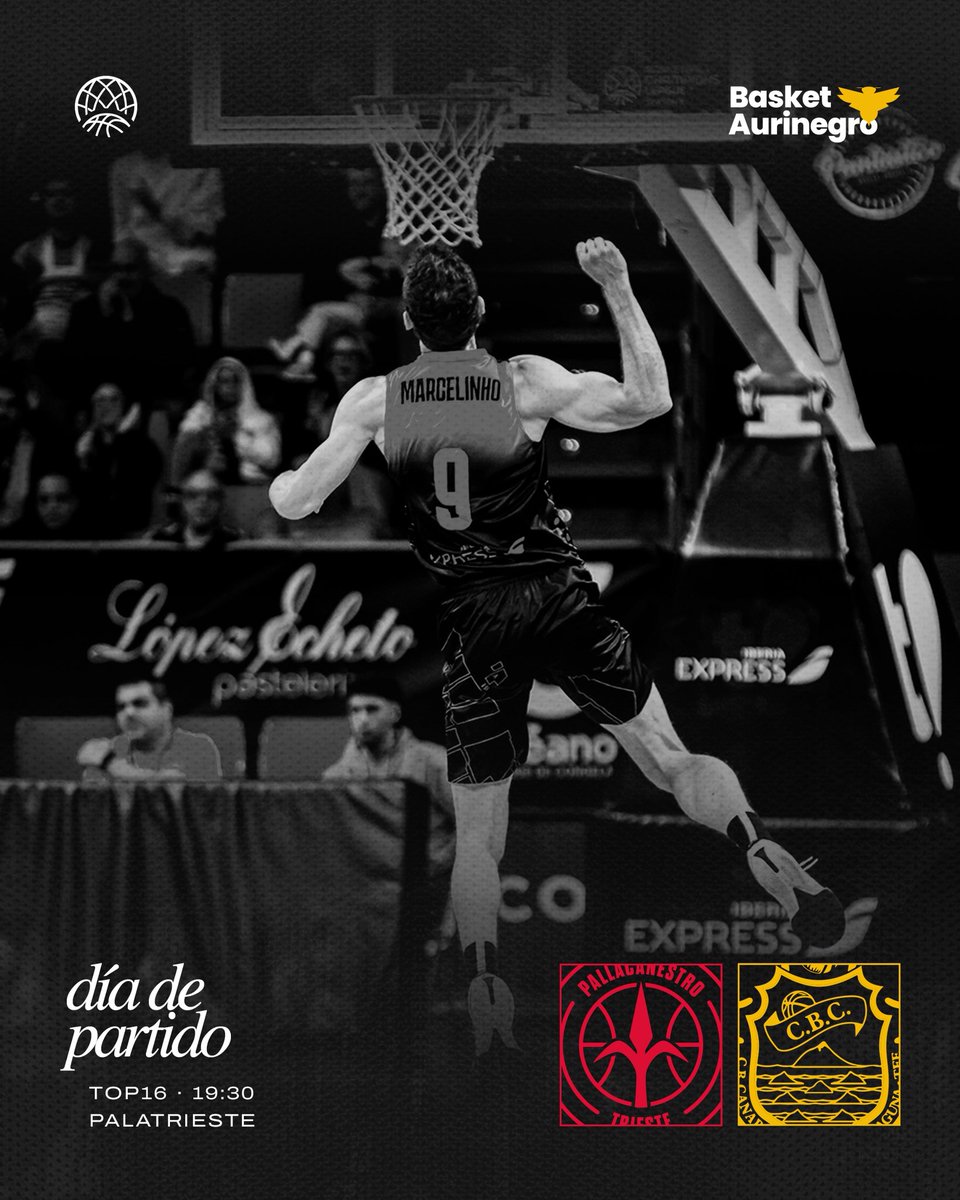 aurinegrobasket's tweet photo. 😍 ¡HOY JUGAMOS!
🆚 @PallTrieste
🏟️ PalaTrieste
⏰ 19:30 (hc)
📺 Courtside 1891
🏆 6ª jornada #TOP16
¡Vamos @CB1939Canarias! 💛🖤
🧑🏻🎨: @SamAlonsoRguez
📸: BCL photo https://t.co/HOltFN3ZVY