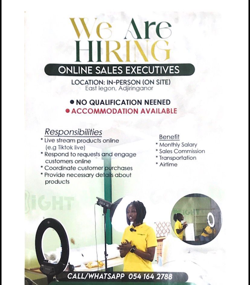 ghana_career's tweet image. #vacancies 
VACANCIES 
We are also hiring for the following positions
1.Graphic designer/social media manager/videographer 
2.showroom sales executive 
3.Security personnels