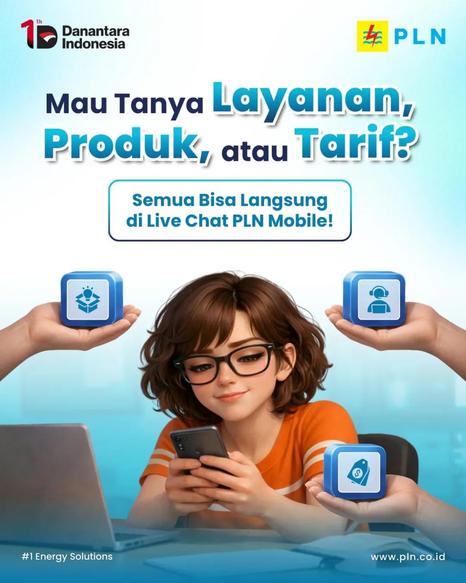 LilyUpdate1's tweet photo. Mau tanya soal layanan, produk, atau tarif listrik? Sekarang nggak perlu antre, nggak perlu telepon.

Cukup buka PLN Mobile, klik Live Chat, dan langsung tanyakan kebutuhanmu.
Admin siap bantu real-time, cepat dan praktis

#PLNMobile #LiveChatPLN #PLNUntukSemua #PLNUntukIndonesia https://t.co/SQNReQowRg