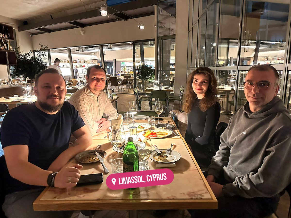 Nodapayments's tweet photo. Sometimes most productive meetings have no agenda, no slides and no clock to watch. 
When your team is scattered across multiple countries, your local team building may be just 4 people – but it doesn't make it any less meaningful. 
The Cyprus team sends their regards! https://t.co/5MHOMTo2Xz