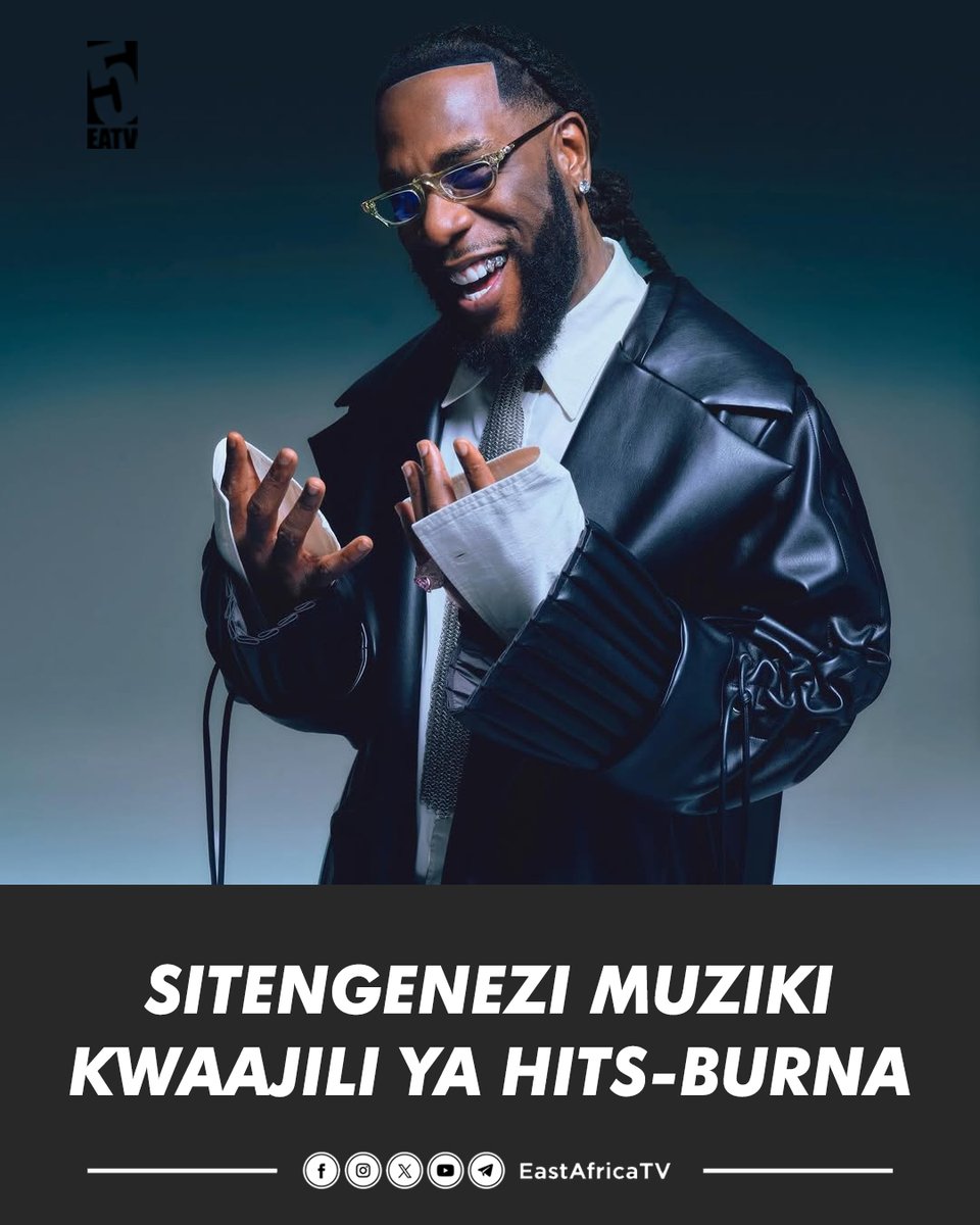 eastafricatv's tweet image. Msanii #BurnaBoy amefunguka kuwa yeye sio miongoni mwa wasanii ambao wanatengeneza muziki kwa lengo la kupata hits na badala yake anaamini katika kutengeneza muziki mzuri basi na watu waupokee.

Akifanya mahojiano kwenye moja ya podcast #Burna amesema kuwa hapendi kutengeneza