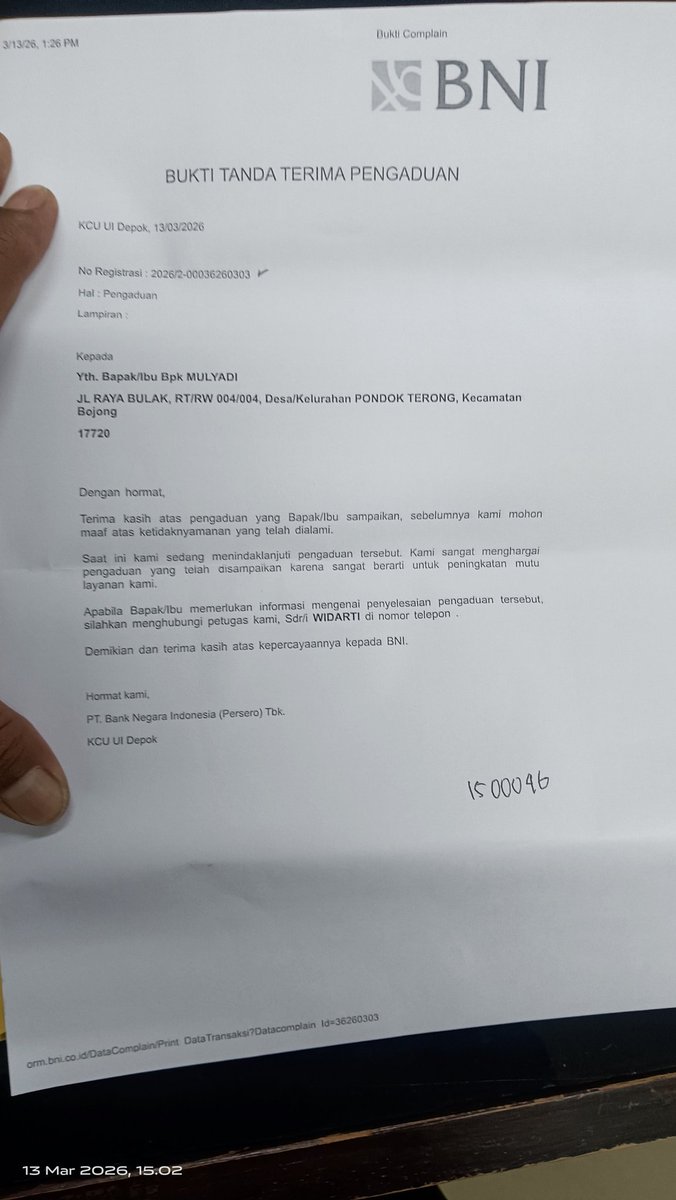 muly4di's tweet photo. @BNICustomerCare mohon maaf min bagaimana dengan laporan ini? Mudah2 segera ditindak lanjuti. https://t.co/t6wfNby6dm