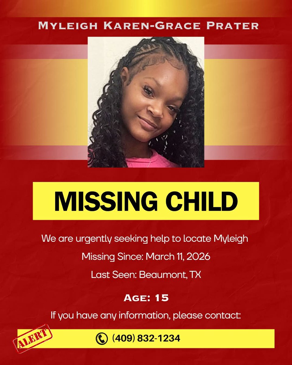 🚨🚨 UPDATE! 🚨🚨
Myleigh has BEEN FOUND SAFE. 🙏🙏🙏