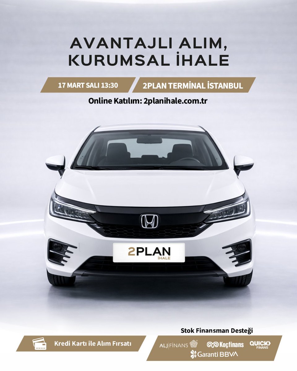 2plantr's tweet image. 2PLAN kurumsal güvencesi ve profesyonel ekibimiz tarafından incelenmiş araç yelpazemizle, hayalinizdeki araca kendi teklifinizle sahip olun.
🗓 17 Mart 2026 Salı, 13:30
🌐 Online Katılım: 2planihale.com.tr

#2PLAN #2PLANİhale