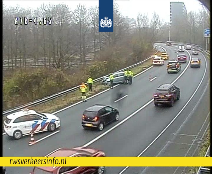 Ongeval op knooppunt Zaandam op verbindingsweg A7 richting A8
