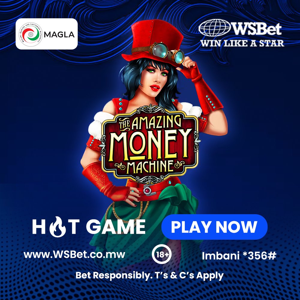 Wsbetting_mw's tweet photo. ๐ฐ๐ฅ The Amazing Money Machine is here!
Spin, play, and chase the win on WSBet ๐ฐ
๐ https://t.co/HeSQksUpvl
๐ฑ *356#
โญ Win Like a Star
#MoneyMachine #HotGame #WSBet #WinLikeAStar #MalawiBetting #OnlineCasino https://t.co/EcHA2HjyU0