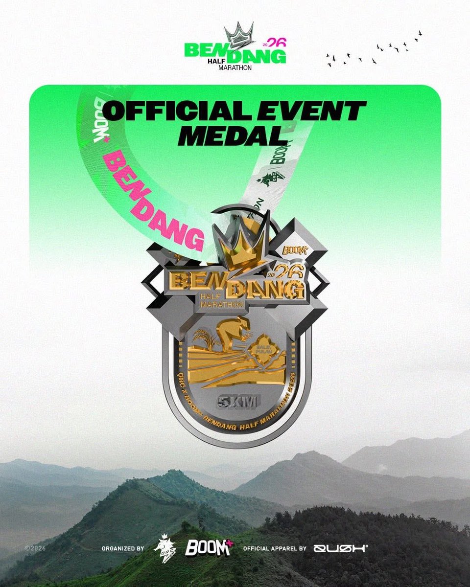 arestahir's tweet photo. QRC BOOM Bendang Half Marathon 2026

12.7.2026 (Sunday)
5km/10km/21km
Balik Pulau Sports Complex, Penang

Organizer : QRC Running Club

Registration Closed: 14/6/2026, 23:59 (GMT +8)

Promo Code link : https://t.co/FuvIfEVcx1 https://t.co/mWlVbVt0mT