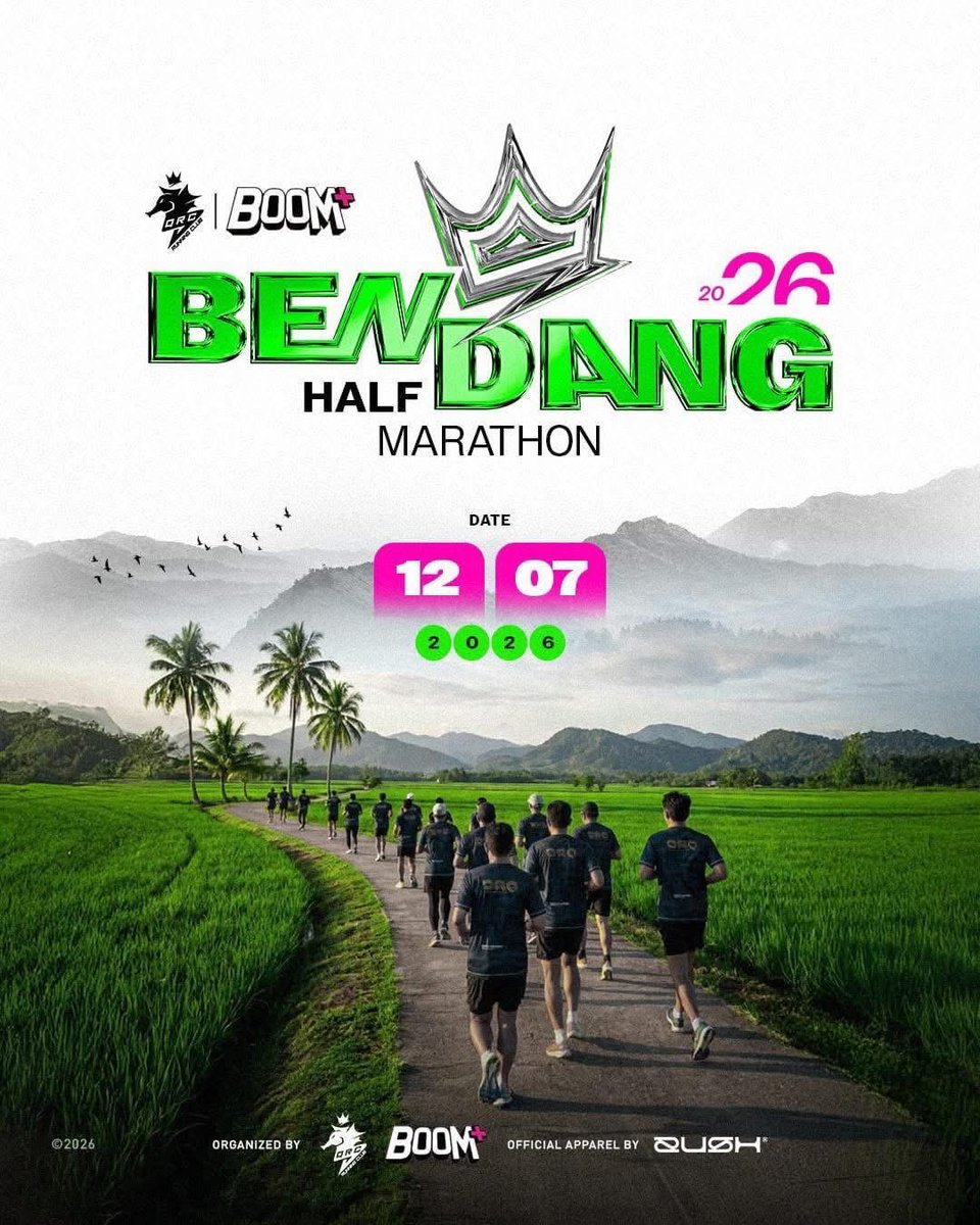 arestahir's tweet photo. QRC BOOM Bendang Half Marathon 2026

12.7.2026 (Sunday)
5km/10km/21km
Balik Pulau Sports Complex, Penang

Organizer : QRC Running Club

Registration Closed: 14/6/2026, 23:59 (GMT +8)

Promo Code link : https://t.co/FuvIfEVcx1 https://t.co/mWlVbVt0mT