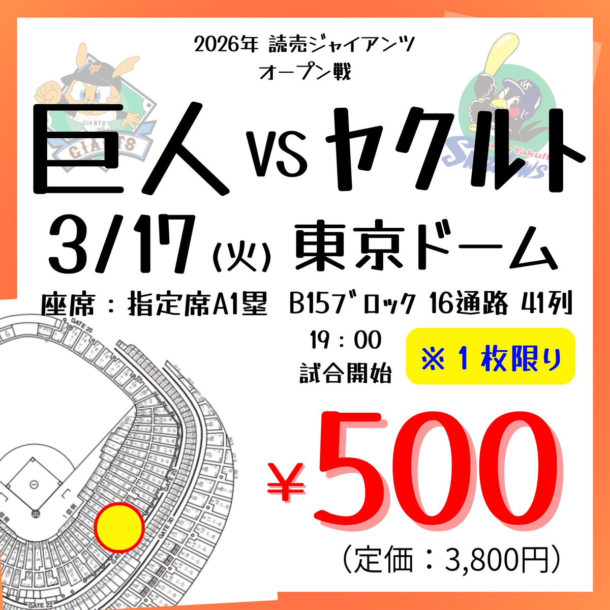 野球チケット 本キャンペーンの新規入会期間は終了しました】推し球団を選んで観戦