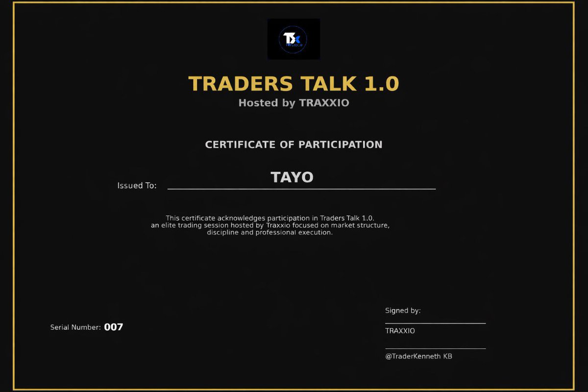 _TRAXXIO_'s tweet photo. Certificates for the Traders Talk event have been issued! 🎓✨

A massive thank you to our lead tutor @financewithkb for the incredible masterclass and the gems shared. 💎 

#TradersTalk #TradingCommunity #Traxxio https://t.co/ZLdtap9k5O