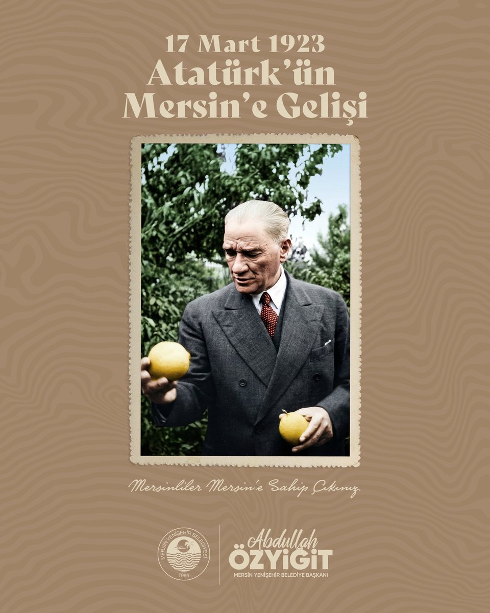 EczAOzyigit's tweet photo. Ulu Önderimiz Gazi Mustafa Kemal Atatürk’ün Mersin’imize gelişinin 103. yılı kutlu olsun!🇹🇷 https://t.co/jw3EdT1lXA
