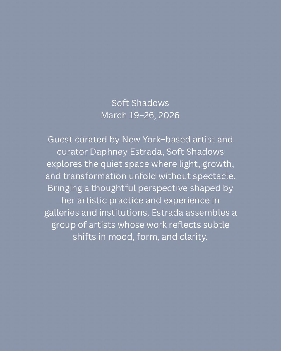 ArtBushwick's tweet photo. Soft Shadows opens next Thursday.
Guest curated by Daphney Estrada, this intimate group show explores light, form, and quiet transformation.
Opening Reception
March 19, 6–8 PM
Bushwick Gallery
RSVP in bio
#BushwickGallery #NYCArt #BrooklynArtScene #ArtOpening https://t.co/9QDWqT86uw