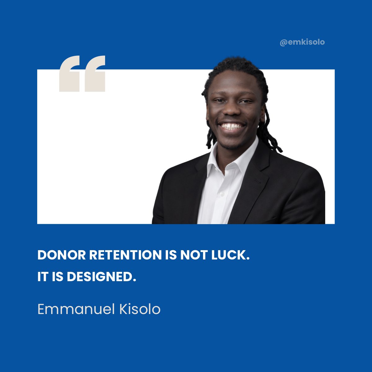 emkisolo's tweet photo. Most charities do not have a donation problem.

They have a retention problem.

Only 45% of donors give again.

Not because they stopped caring.
Because the relationship was never built.

Retention is not luck.
It is designed.

#CharityLeadership #Fundraising #DonorRetention https://t.co/iMkUFIOcgb