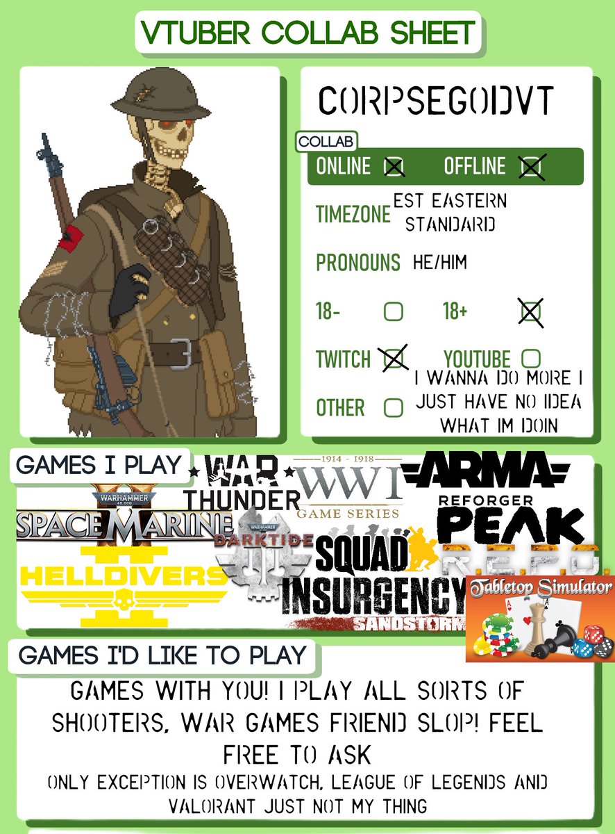 CorpseGodVT (pre-debut skeleton soldier) 🪖☠️ tweet media